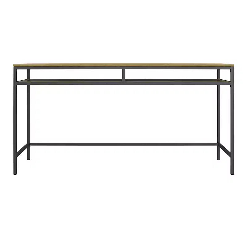 Bureau informatique industriel 152,4 cm, bois d'ingénierie + métal thermolaqué, étagère inférieure ouverte, 152,9 cm (L) x 51,1 cm (P) x 75,9 cm (H)