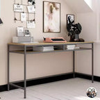 Bureau informatique industriel 152,4 cm, bois d'ingénierie + métal thermolaqué, étagère inférieure ouverte, 152,9 cm (L) x 51,1 cm (P) x 75,9 cm (H)