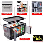 Bac de rangement pliable avec portes de 31,8 L, empilable, à roulettes, organiseur pliable en plastique, 49,5 cm (H) x 30,5 cm (L)