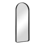Miroir pleine longueur à cadre métallique arqué, verre trempé, à fixer au mur ou à poser, 180 cm H x 81 cm L
