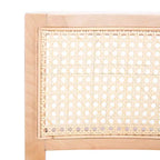 Tabouret de comptoir en rotin avec structure en bois de hêtre, dossier bas sans accoudoirs, repose-pieds, capacité de 125 kg