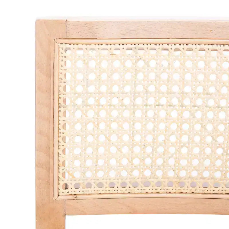 Tabouret de comptoir en rotin avec structure en bois de hêtre, dossier bas sans accoudoirs, repose-pieds, capacité de 125 kg