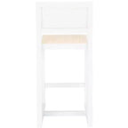 Tabouret de comptoir en rotin avec structure en bois de hêtre, dossier bas sans accoudoirs, repose-pieds, capacité de 125 kg