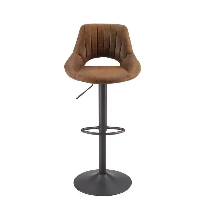 Lot de 2 tabourets de bar pivotants à hauteur réglable avec dossier ouvert, similicuir, capacité de 130 kg