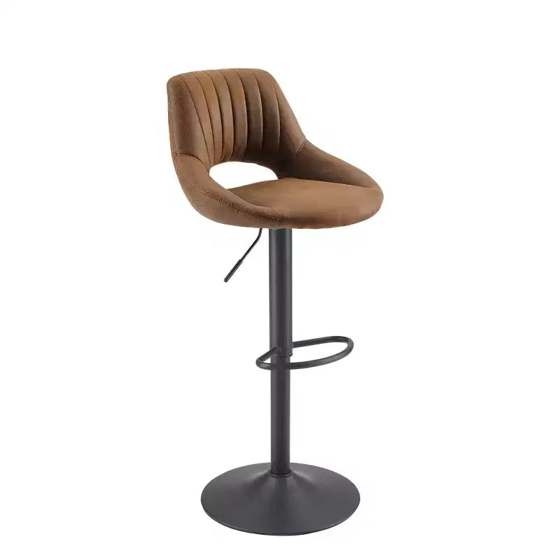 Lot de 2 tabourets de bar pivotants à hauteur réglable avec dossier ouvert, similicuir, capacité de 130 kg