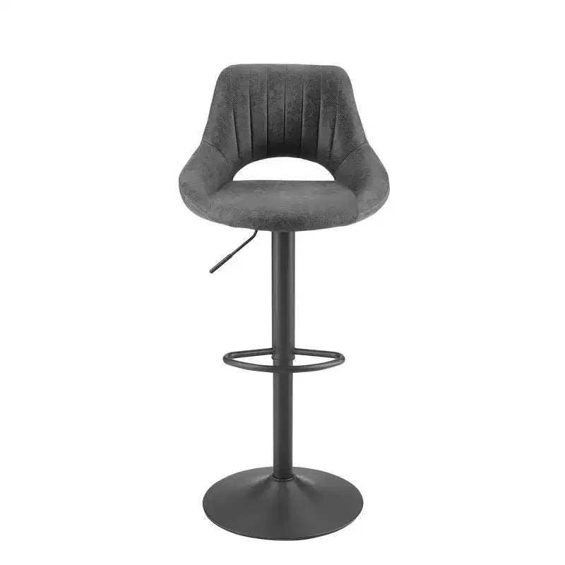 Lot de 2 tabourets de bar pivotants à hauteur réglable avec dossier ouvert, similicuir, capacité de 130 kg