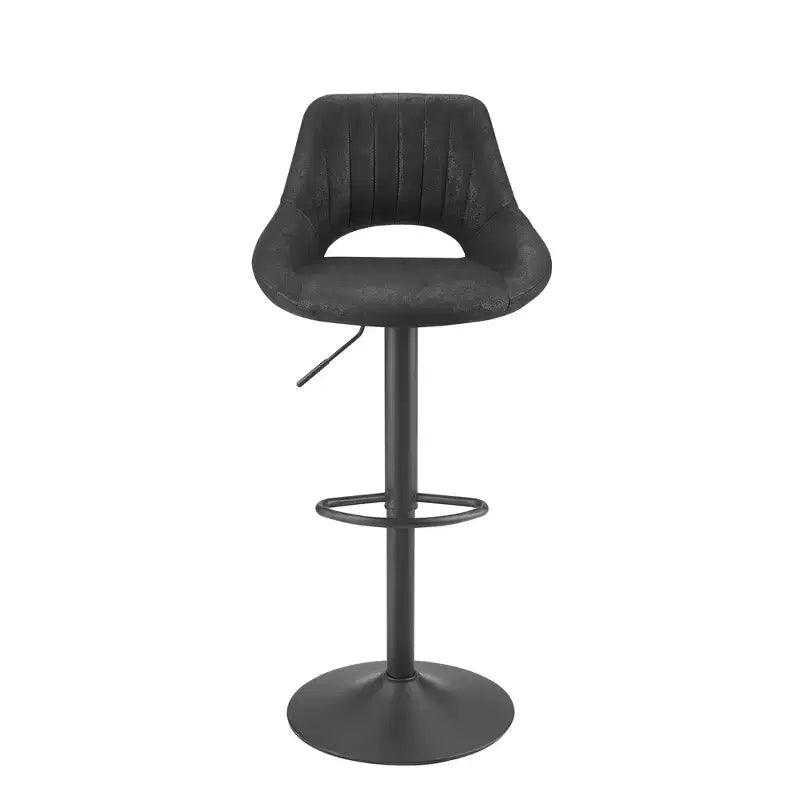 Lot de 2 tabourets de bar pivotants à hauteur réglable avec dossier ouvert, similicuir, capacité de 130 kg