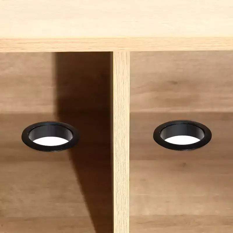 Meuble TV en chêne de 159 cm avec portes coulissantes tambours, rangement latéral et gestion des câbles, pour téléviseurs jusqu'à 65"
