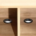 Meuble TV en chêne de 159 cm avec portes coulissantes tambours, rangement latéral et gestion des câbles, pour téléviseurs jusqu'à 65"
