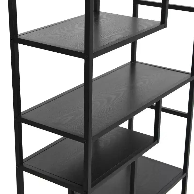 Bibliothèque de 65 po de hauteur à 6 étagères, cadre en fer, 33,1 po L x 13,4 po P, assemblage par un adulte requis
