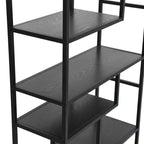 Bibliothèque de 65 po de hauteur à 6 étagères, cadre en fer, 33,1 po L x 13,4 po P, assemblage par un adulte requis