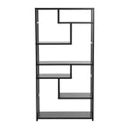 Bibliothèque de 65 po de hauteur à 6 étagères, cadre en fer, 33,1 po L x 13,4 po P, assemblage par un adulte requis