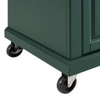Îlot de cuisine roulant avec rangement, 6 étagères, 4 portes, 2 tiroirs, roulettes, placage bois, 42"L x 36,6"H