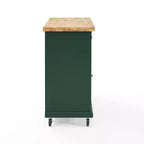Îlot de cuisine roulant avec rangement, 6 étagères, 4 portes, 2 tiroirs, roulettes, placage bois, 42"L x 36,6"H