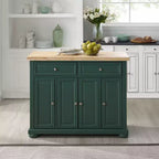 Îlot de cuisine roulant avec rangement, 6 étagères, 4 portes, 2 tiroirs, roulettes, placage bois, 42"L x 36,6"H