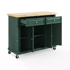 Îlot de cuisine roulant avec rangement, 6 étagères, 4 portes, 2 tiroirs, roulettes, placage bois, 42"L x 36,6"H