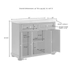 Îlot de cuisine roulant avec rangement, 6 étagères, 4 portes, 2 tiroirs, roulettes, placage bois, 42"L x 36,6"H
