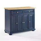 Îlot de cuisine roulant avec rangement, 6 étagères, 4 portes, 2 tiroirs, roulettes, placage bois, 42"L x 36,6"H