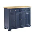 Îlot de cuisine roulant avec rangement, 6 étagères, 4 portes, 2 tiroirs, roulettes, placage bois, 42"L x 36,6"H