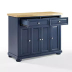 Îlot de cuisine roulant avec rangement, 6 étagères, 4 portes, 2 tiroirs, roulettes, placage bois, 42"L x 36,6"H