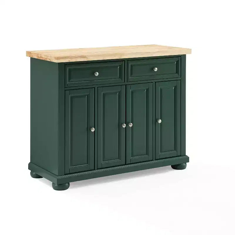 Îlot de cuisine roulant avec rangement, 6 étagères, 4 portes, 2 tiroirs, roulettes, placage bois, 42"L x 36,6"H