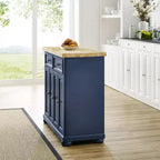 Îlot de cuisine roulant avec rangement, 6 étagères, 4 portes, 2 tiroirs, roulettes, placage bois, 42"L x 36,6"H