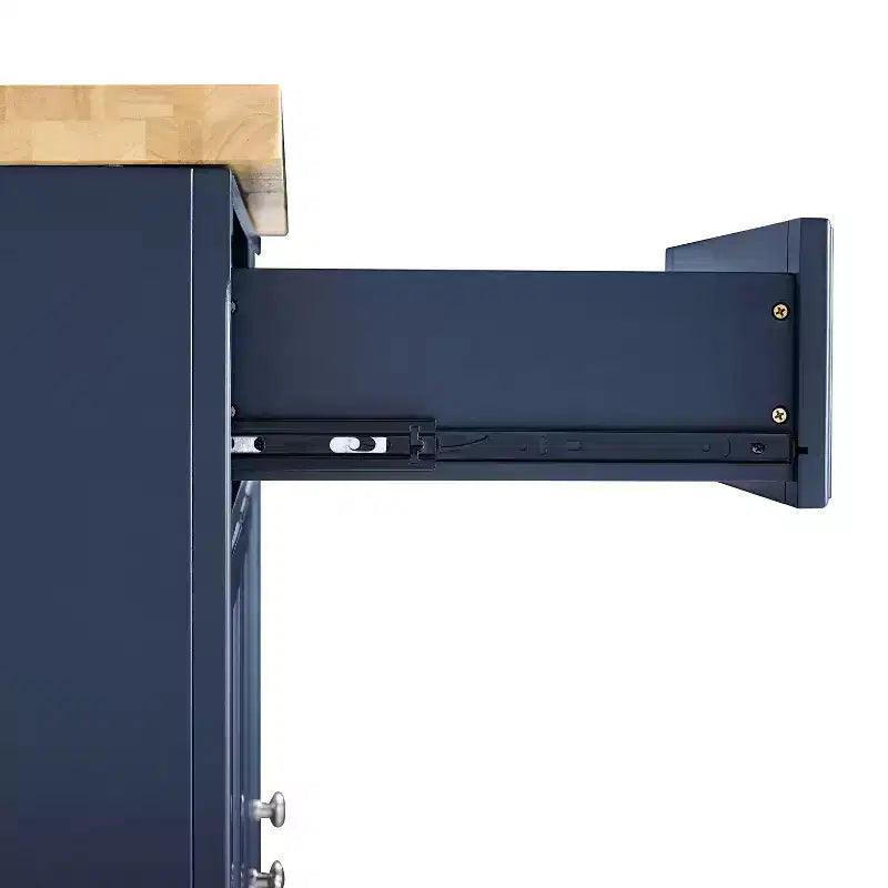 Îlot de cuisine roulant avec rangement, 6 étagères, 4 portes, 2 tiroirs, roulettes, placage bois, 42"L x 36,6"H