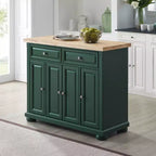 Îlot de cuisine roulant avec rangement, 6 étagères, 4 portes, 2 tiroirs, roulettes, placage bois, 42"L x 36,6"H