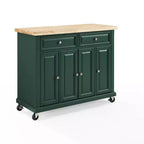 Îlot de cuisine roulant avec rangement, 6 étagères, 4 portes, 2 tiroirs, roulettes, placage bois, 42"L x 36,6"H