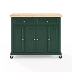 Îlot de cuisine roulant avec rangement, 6 étagères, 4 portes, 2 tiroirs, roulettes, placage bois, 42"L x 36,6"H