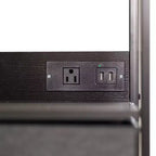 Table de chevet à 3 tiroirs avec station de charge, 2 ports USB et 1 prise, cadre en métal, plateau en bois composite, 18 kg