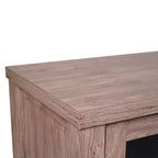 Bahut de salle à manger, 2 portes en verre trempé, 2 tiroirs, 3 étagères, bois d'ingénierie, résistant à l'eau, capacité de 90 kg