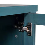 Bahut de salle à manger, 2 portes en verre trempé, 2 tiroirs, 3 étagères, bois d'ingénierie, résistant à l'eau, capacité de 90 kg