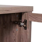 Bahut de salle à manger, 2 portes en verre trempé, 2 tiroirs, 3 étagères, bois d'ingénierie, résistant à l'eau, capacité de 90 kg