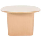 Table basse ovale, cadre en bois massif, pieds épais sculpturaux, 137 x 61 x 38 cm, capacité de 27 kg, marron