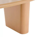 Table basse ovale, cadre en bois massif, pieds épais sculpturaux, 137 x 61 x 38 cm, capacité de 27 kg, marron