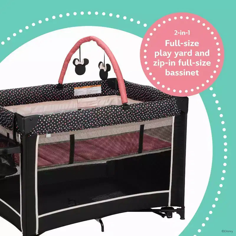 Parc 2-en-1 avec couffin à bascule, certifié JPMA, supporte jusqu'à 15,9 kg