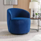 Teddy Fabric Accent Chair, Armrest Accent Single Lazy Chair, Comfy Leisure Chairs With Black Powder Coating Metal Ring