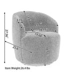 Fauteuil pivotant à 360° en tissu Teddy avec accoudoirs, éponge haute densité, capacité de 113 kg