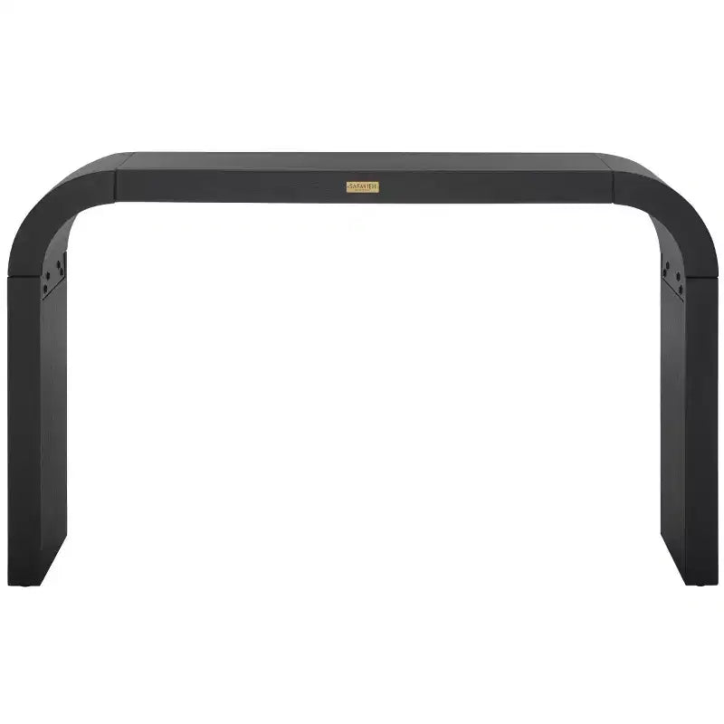 Console incurvée, placage bois Okoumé, bords incurvés audacieux, supporte 90 kg, finition naturelle, intérieur