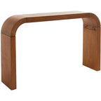 Console incurvée, placage bois Okoumé, bords incurvés audacieux, supporte 90 kg, finition naturelle, intérieur