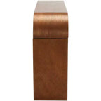 Console incurvée, placage bois Okoumé, bords incurvés audacieux, supporte 90 kg, finition naturelle, intérieur
