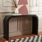 Console incurvée, placage bois Okoumé, bords incurvés audacieux, supporte 90 kg, finition naturelle, intérieur