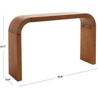 Console incurvée, placage bois Okoumé, bords incurvés audacieux, supporte 90 kg, finition naturelle, intérieur