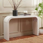 Console incurvée, placage bois Okoumé, bords incurvés audacieux, supporte 90 kg, finition naturelle, intérieur