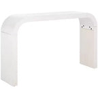 Console incurvée, placage bois Okoumé, bords incurvés audacieux, supporte 90 kg, finition naturelle, intérieur
