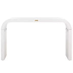 Console incurvée, placage bois Okoumé, bords incurvés audacieux, supporte 90 kg, finition naturelle, intérieur