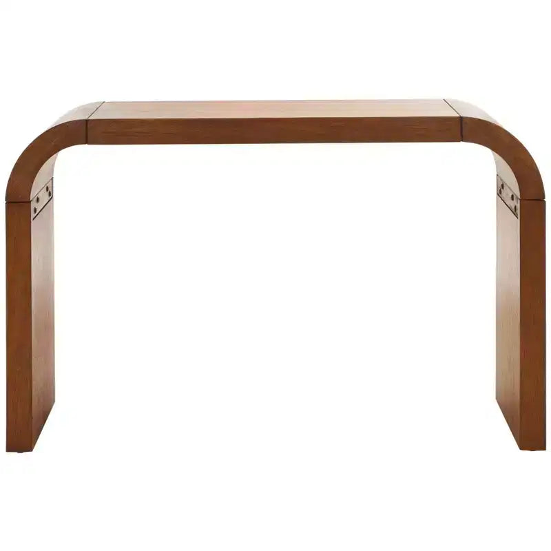 Console incurvée, placage bois Okoumé, bords incurvés audacieux, supporte 90 kg, finition naturelle, intérieur