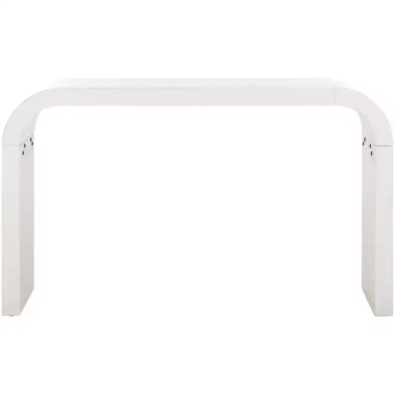 Console incurvée, placage bois Okoumé, bords incurvés audacieux, supporte 90 kg, finition naturelle, intérieur