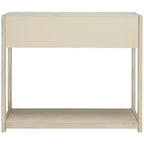 Console Scandinave, Bois d'hévéa, 2 tiroirs et étagère ouverte, Capacité 26 kg, Bleu marine